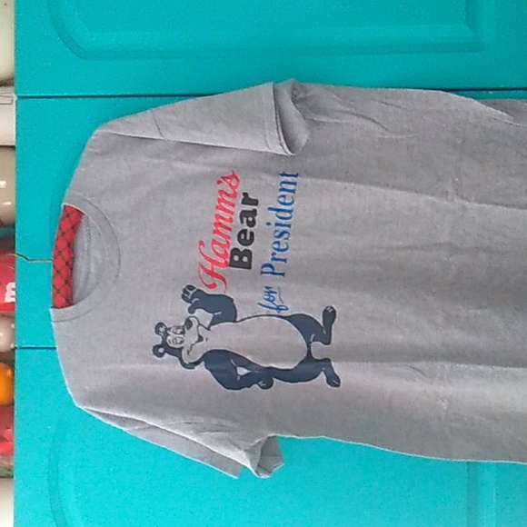 ๐ซ  Hammโs Bear for President Vintage Sz L-XL Grey UniSex - Picture 1 of 16